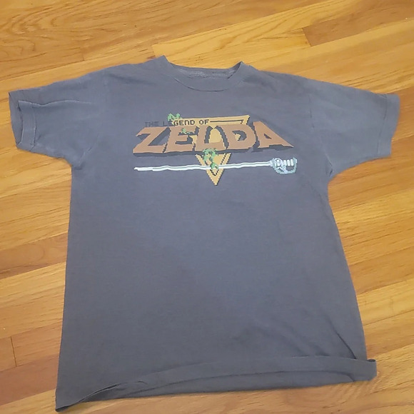 Nintendo the legend of Zelda Grey brown crew neck tee t-shirt medium short sleev - Picture 1 of 4